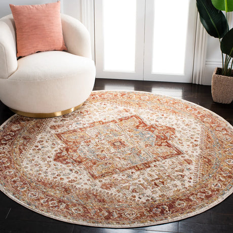 Safavieh Valencia 6'-4" x 6'-4" Rug in Ivory / Rust