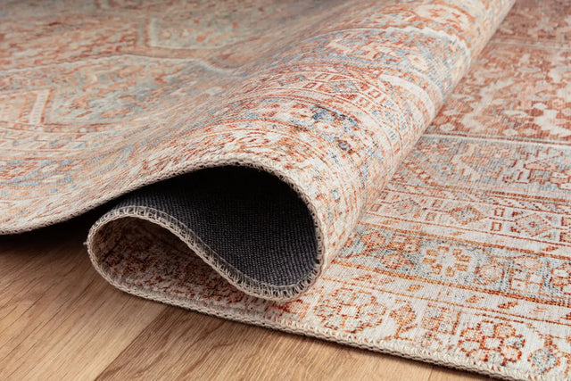 Chris Loves Julia x Loloi Jules 4-Jul Tangerine / Mist Rug - pile height