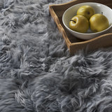 Safavieh Sheep Skin 2'-0" x 3'-0" Rug in Steel Blue