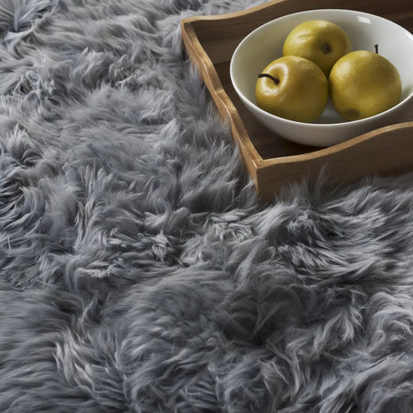 Safavieh Sheep Skin 2'-0" x 3'-0" Rug in Steel Blue