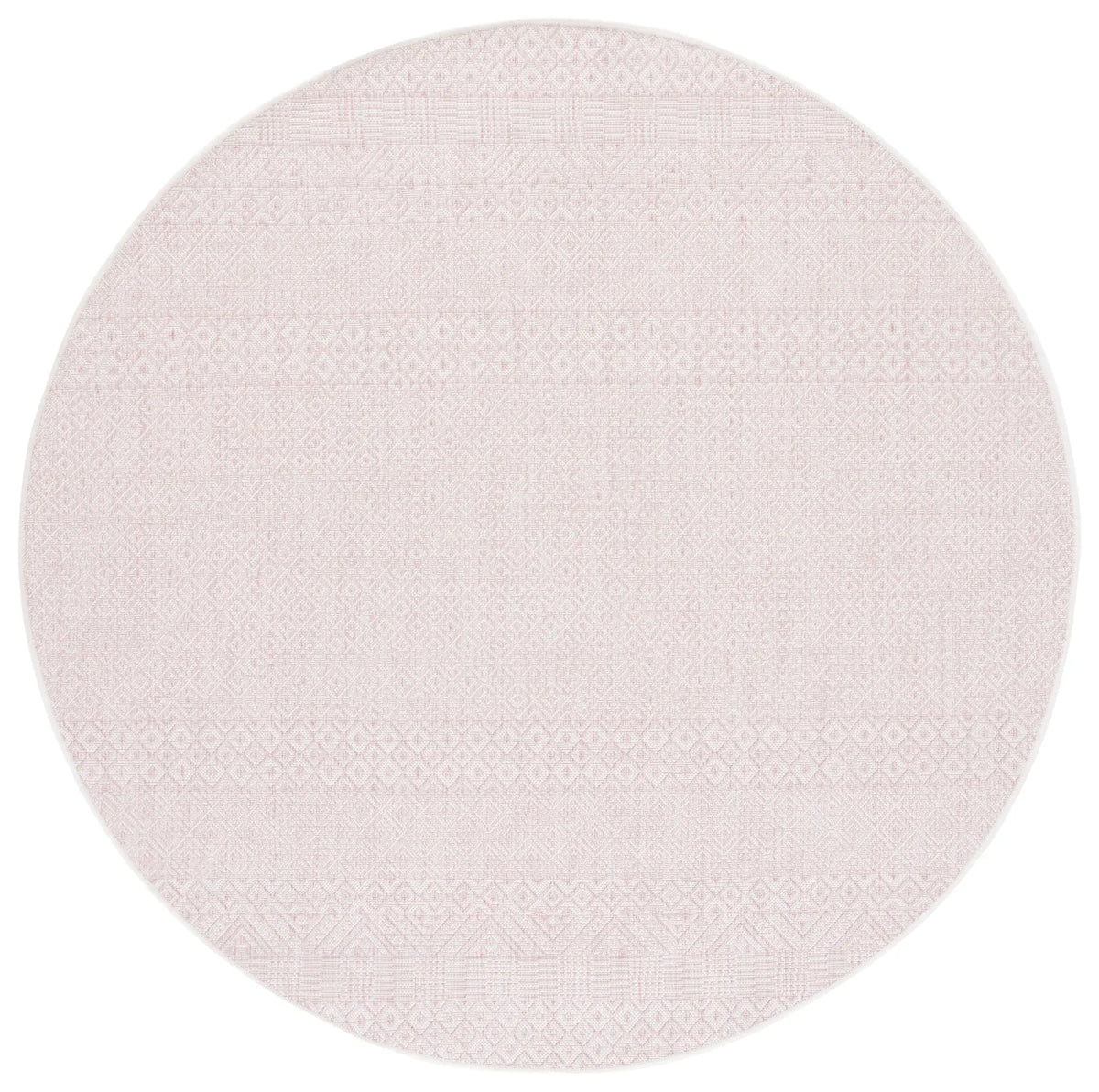 Safavieh Courtyard 6'-7" x 6'-7" Rug in Ivory / Soft Pink