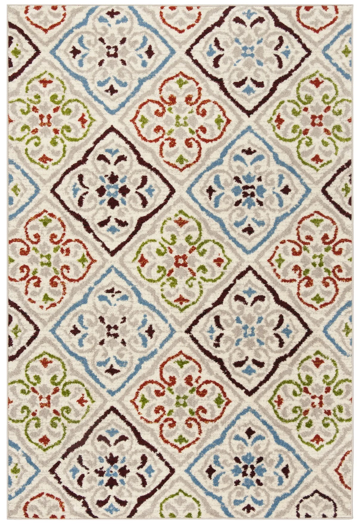 Safavieh Sagamore 4'-0" x 6'-0" Rug in Light Grey / Terracotta