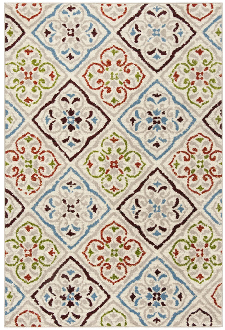 Safavieh Sagamore 4'-0" x 6'-0" Rug in Light Grey / Terracotta