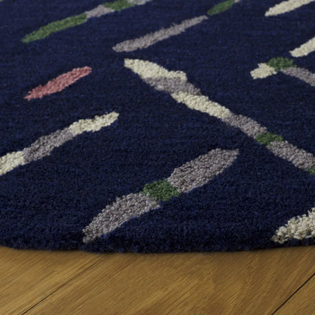 Safavieh Metro 6'-0" x 6'-0" Rug in Navy / Pink