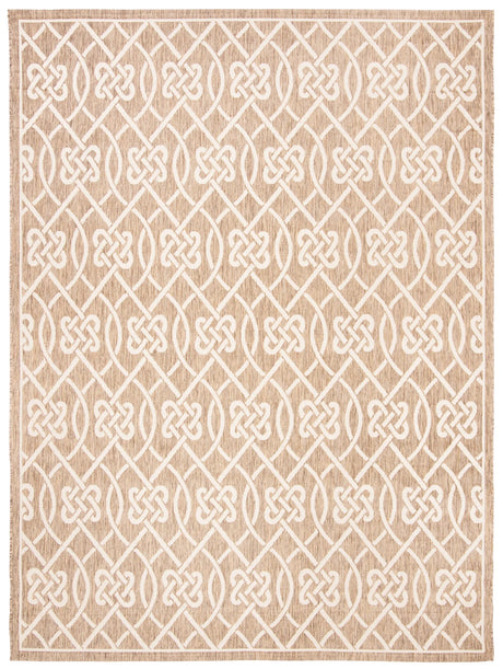 Safavieh Courtyard 6'-7" x 9'-6" Rug in Mocha / Light Beige