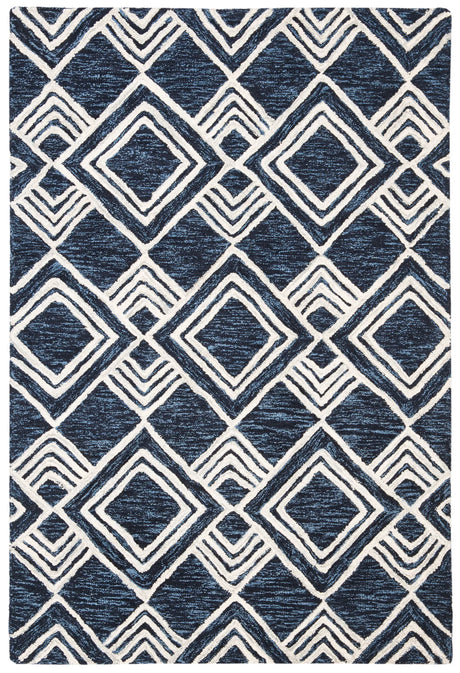 Safavieh Micro-Loop 4'-0" x 6'-0" Rug in Navy / Ivory