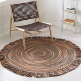 Safavieh Braided 5'-0" x 5'-0" Rug in Silver / Ivory
