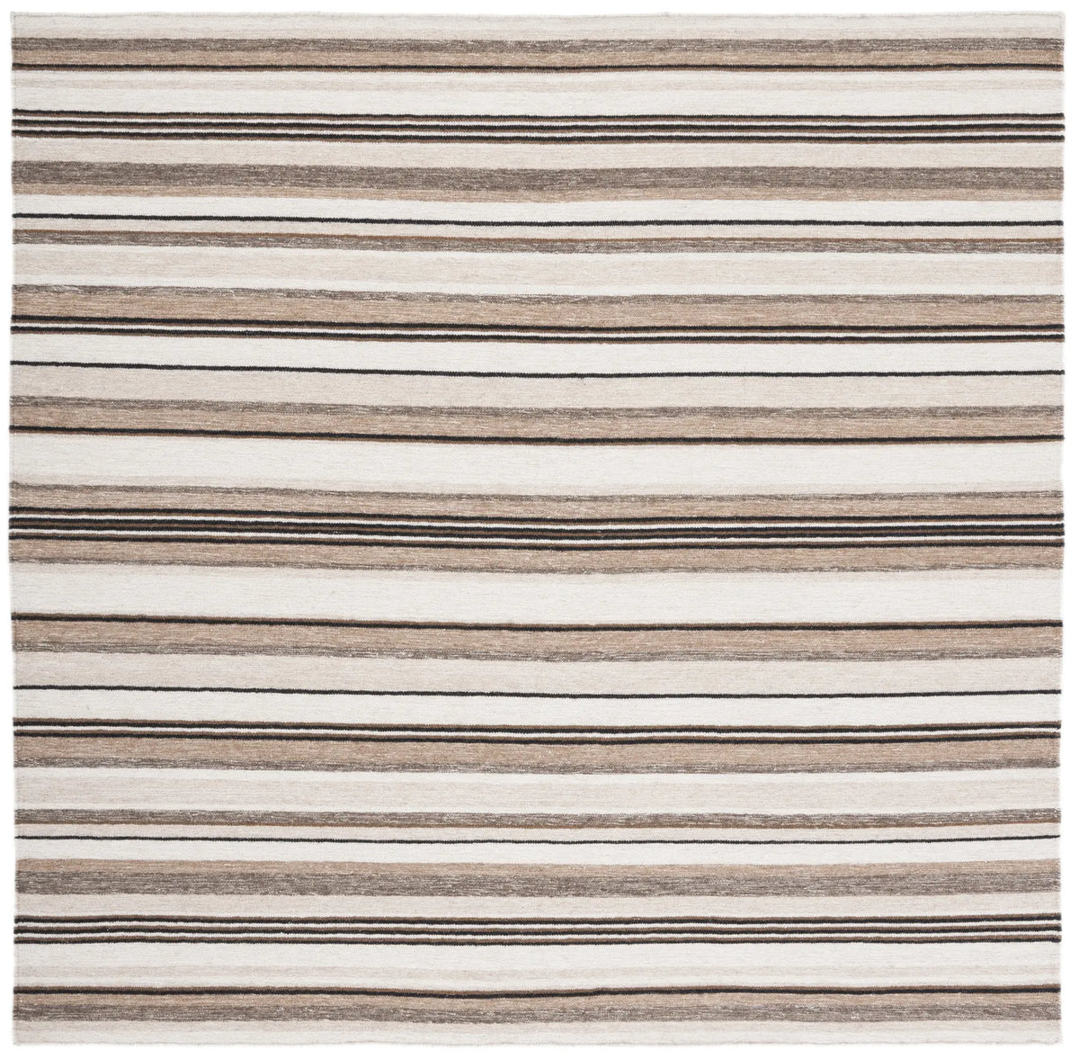 Safavieh Striped Kilim 7'-0" x 7'-0" Rug in Natural / Ivory