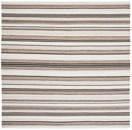 Safavieh Striped Kilim 7'-0" x 7'-0" Rug in Natural / Ivory