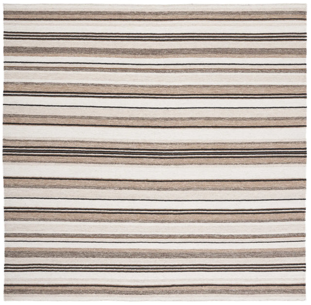 Safavieh Striped Kilim 7'-0" x 7'-0" Rug in Natural / Ivory