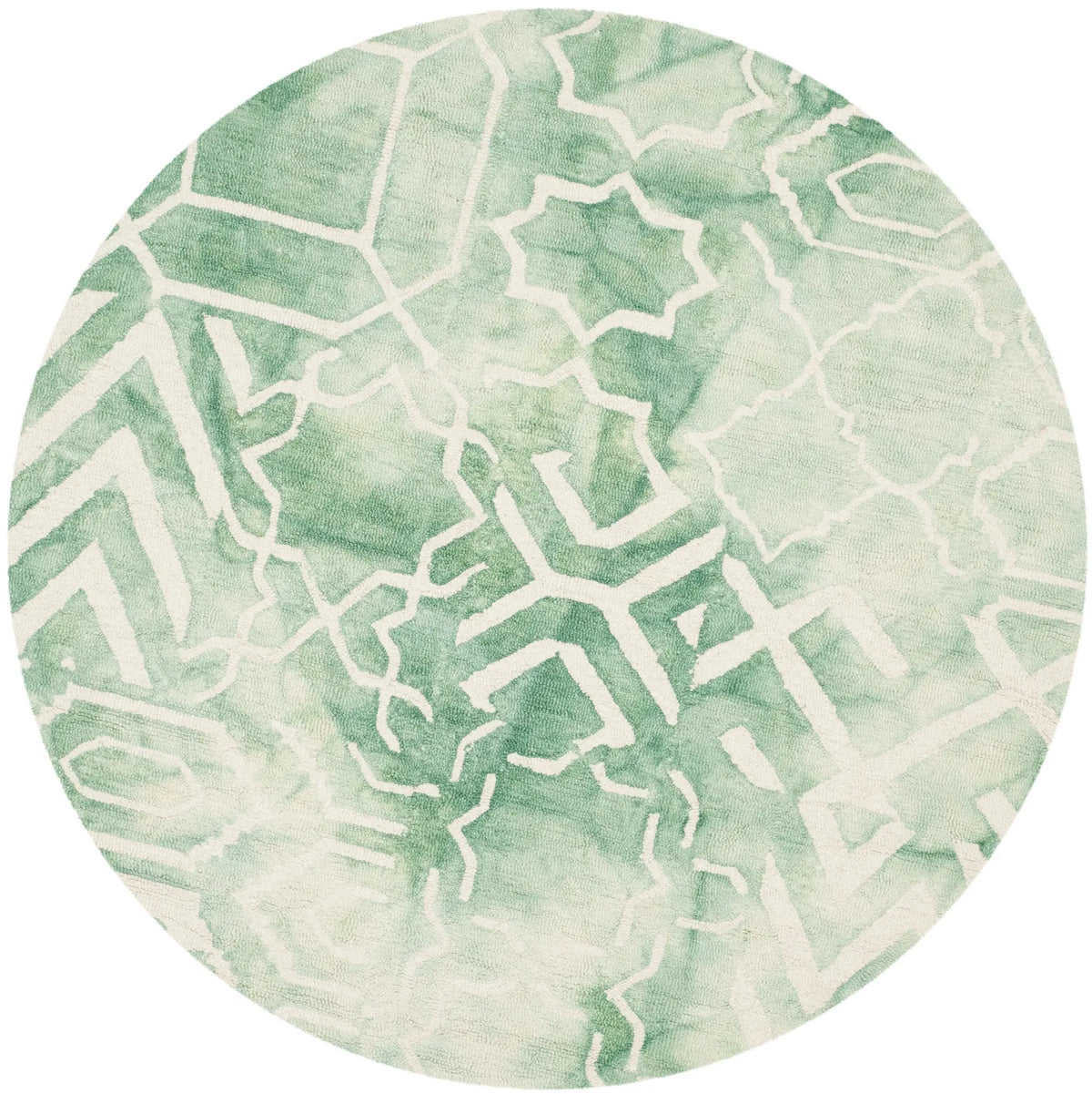 Safavieh Dip Dye 5'-0" x 5'-0" Rug in Green / Ivory