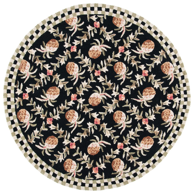 Safavieh Chelsea 5'-6" x 5'-6" Rug in Black / Ivory