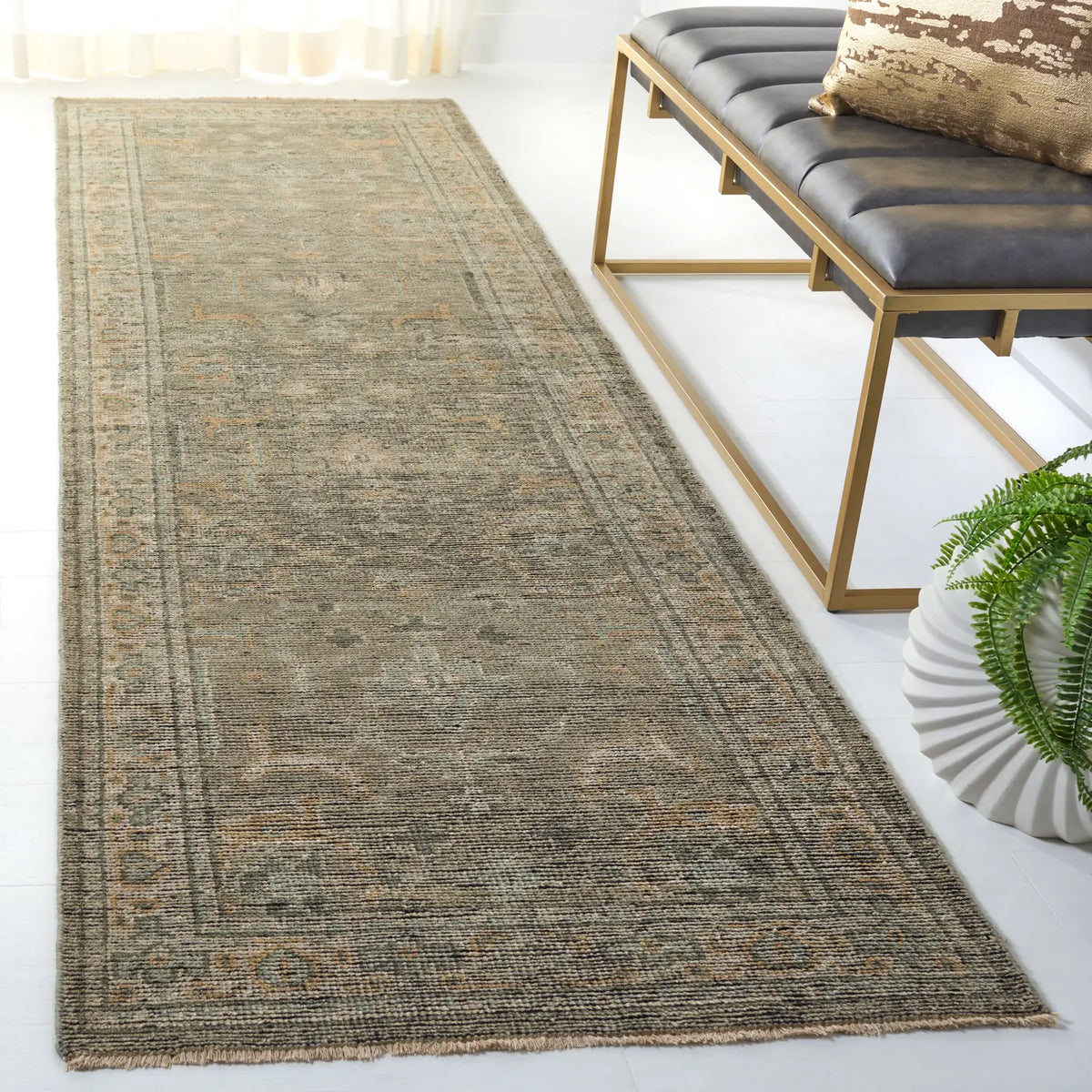 Safavieh Izmir 3'-0" x 10'-0" Rug in Linen / Dusty Teal