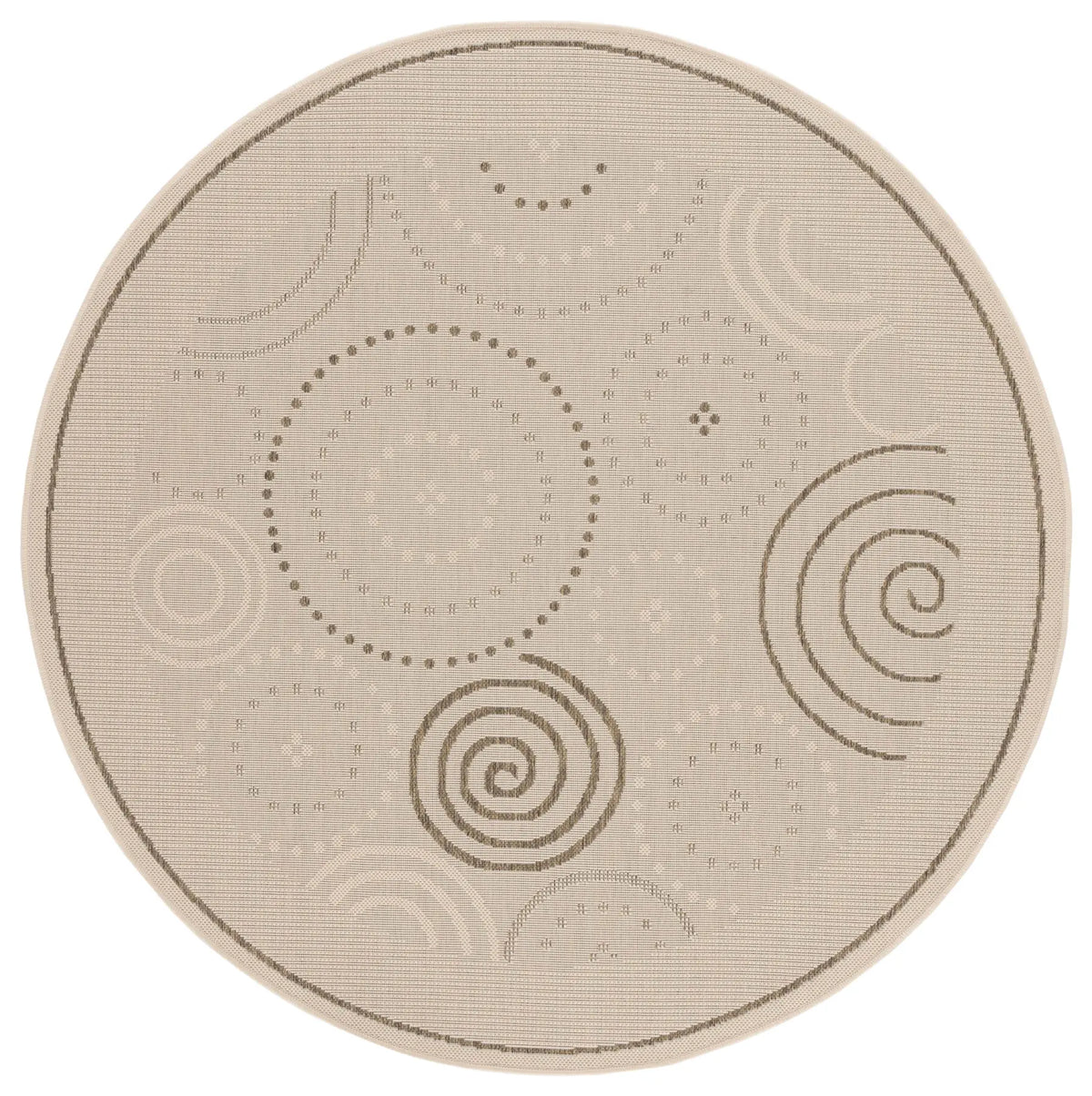 Safavieh Courtyard 5'-3" x 5'-3" Rug in Natural / Brown