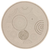 Safavieh Courtyard 5'-3" x 5'-3" Rug in Natural / Brown