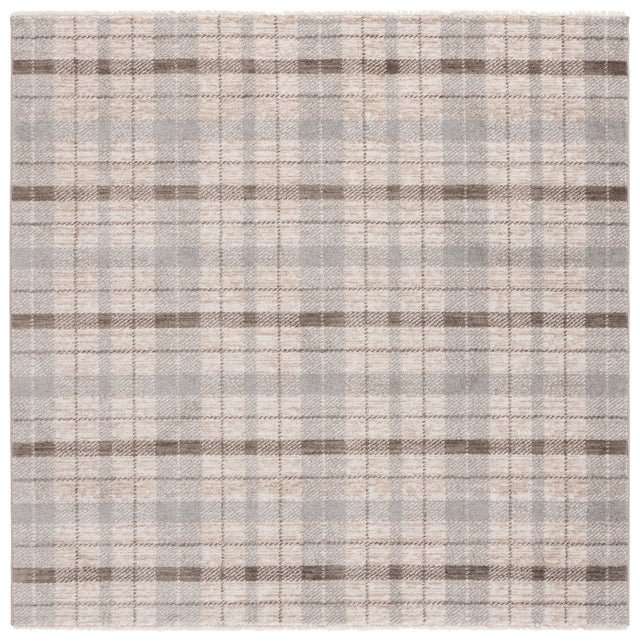 Safavieh Oxford Plaids 300 6'-7" x 6'-7" Rug in Light Grey / Grey