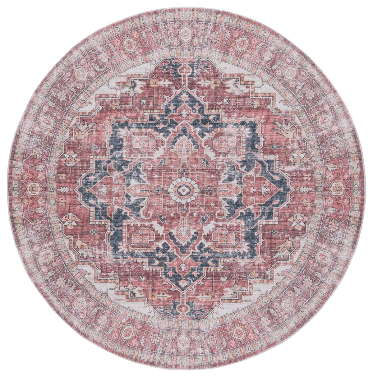 Safavieh Arizona 6'-0" x 6'-0" Rug in Dark Red / Beige