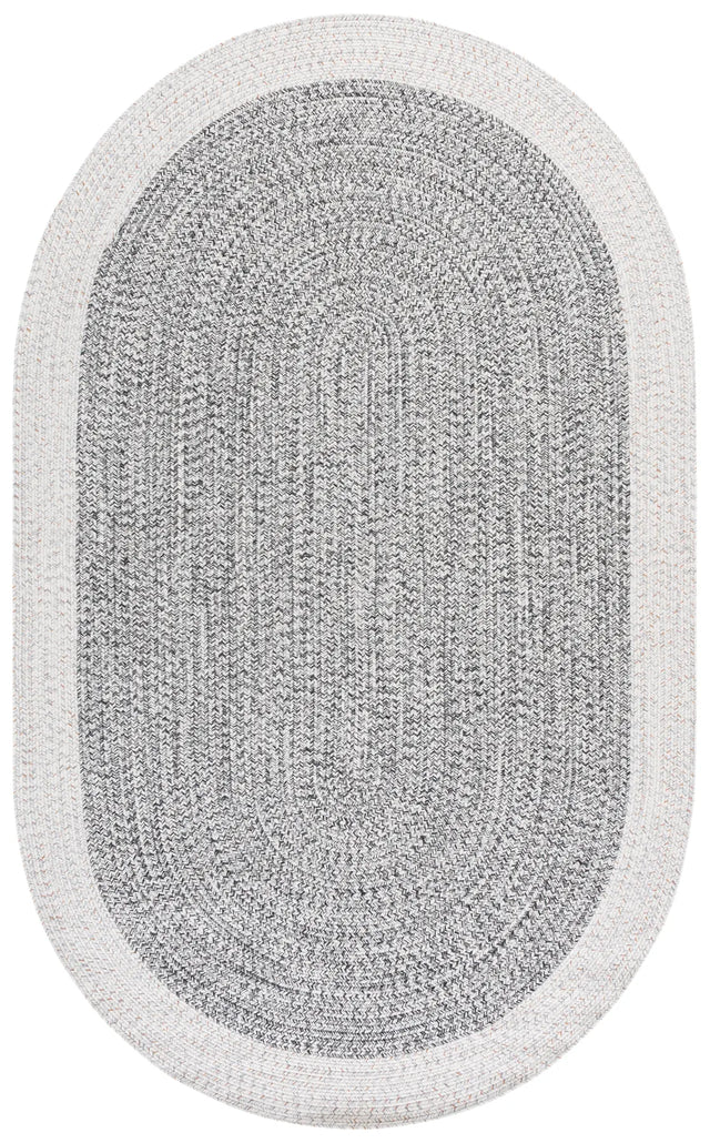 Safavieh Braided 5'-0" x 8'-0" Rug in Ivory / Grey Black