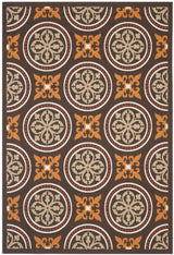 Safavieh Veranda 4'-0" x 5'-7" Rug in Chocolate / Terracotta