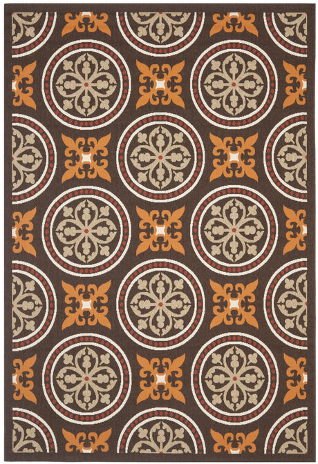Safavieh Veranda 4'-0" x 5'-7" Rug in Chocolate / Terracotta