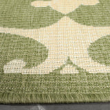 Safavieh Courtyard 6'-7" x 6'-7" Rug in Olive / Natural