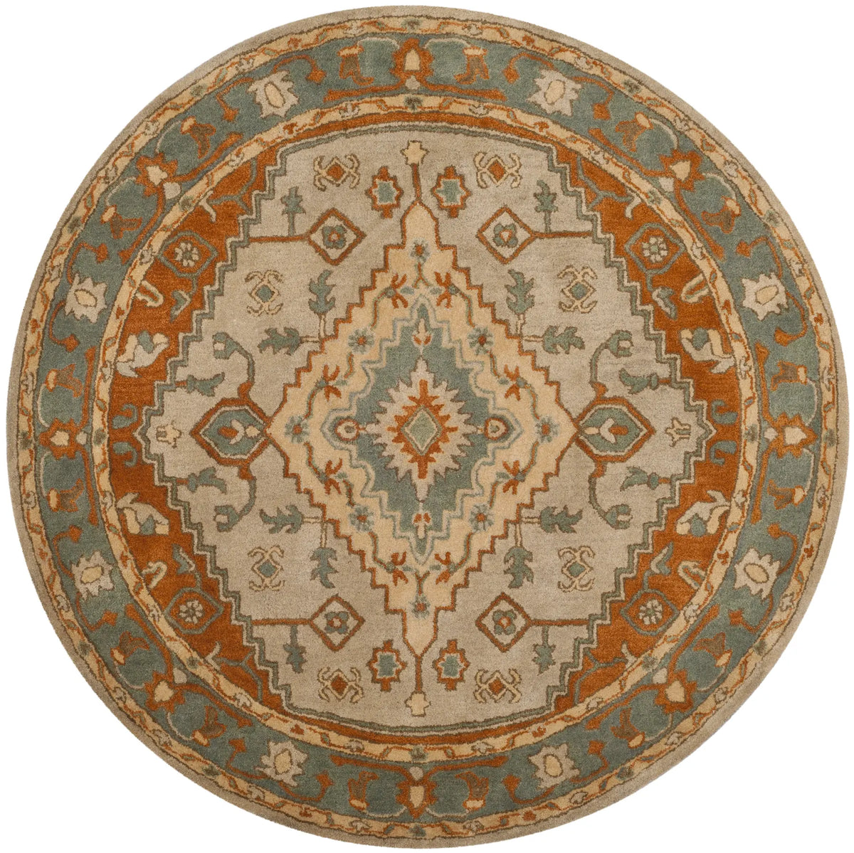 Safavieh Heritage 6'-0" x 6'-0" Rug in Light Blue / Rust