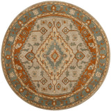 Safavieh Heritage 6'-0" x 6'-0" Rug in Light Blue / Rust