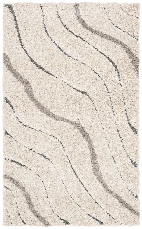 Safavieh Florida Shag 3'-3" x 5'-3" Rug in Cream / Light Blue
