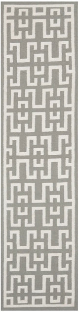 Safavieh Dhurries 2'-6" x 10'-0" Rug in Soft Grey / Ivory