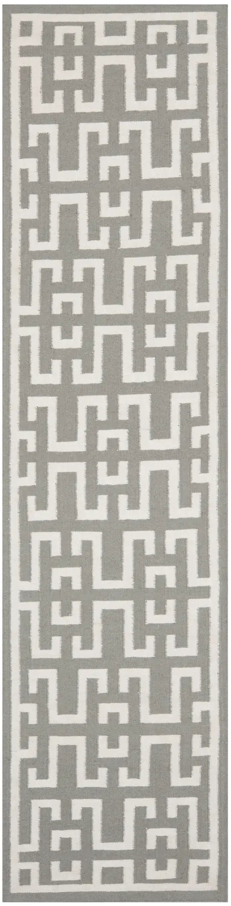 Safavieh Dhurries 2'-6" x 10'-0" Rug in Soft Grey / Ivory