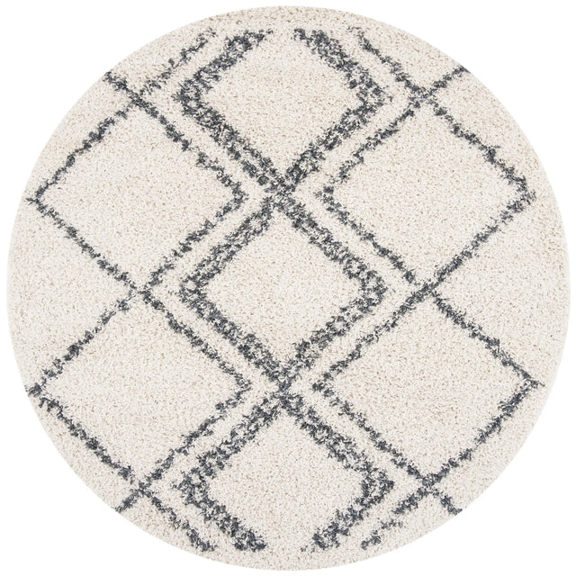 Safavieh Pro Lux Shag 400 6'-7" x 6'-7" Rug in Cream / Blue