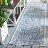 Safavieh Courtyard 2'-3" x 8'-0" Rug in Light Grey / Navy