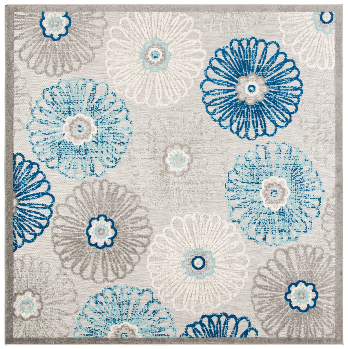 Safavieh Cabana 6'-7" x 6'-7" Rug in Grey / Blue
