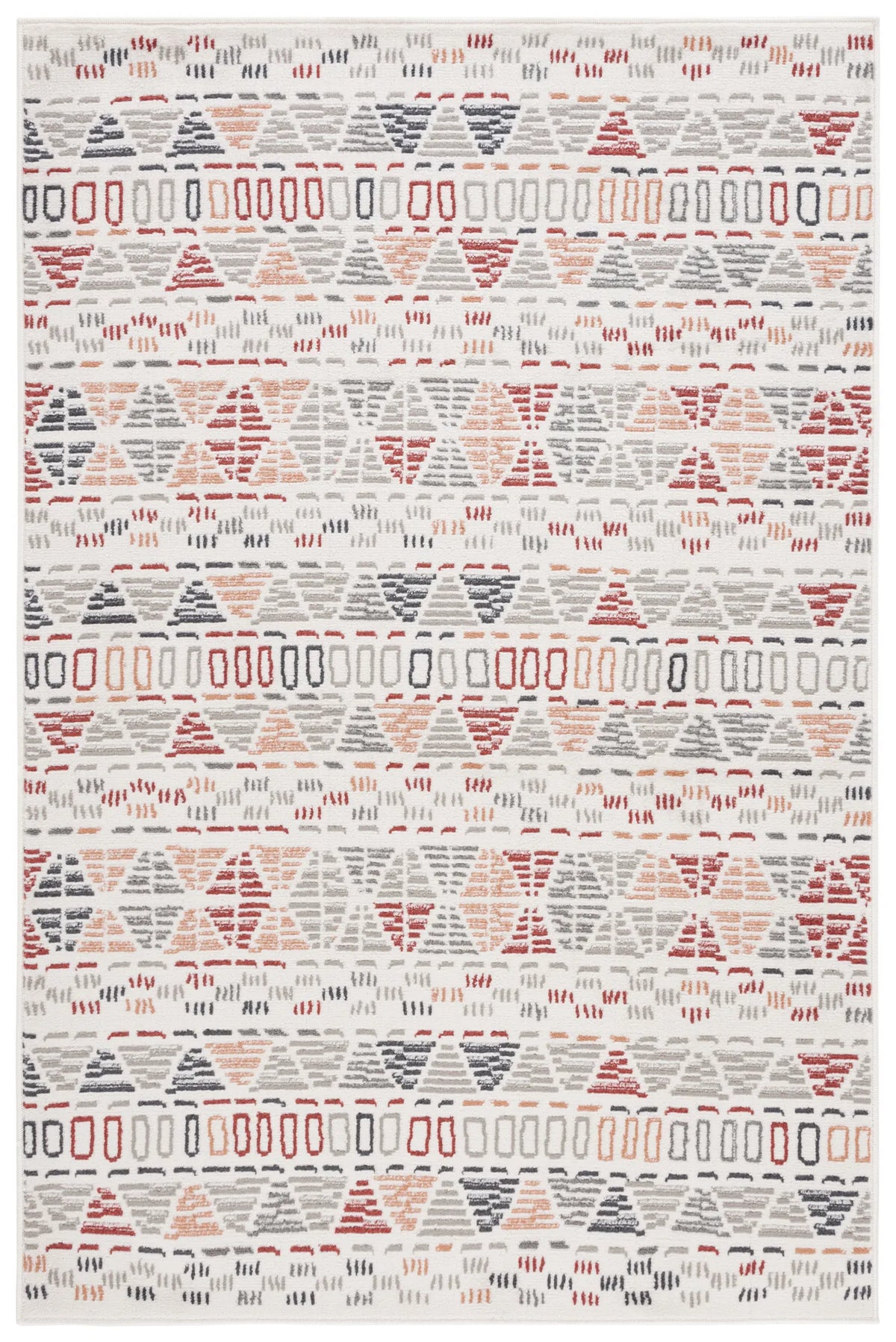 Safavieh Pyramid 4'-5" x 6'-5" Rug in Ivory Grey / Rust
