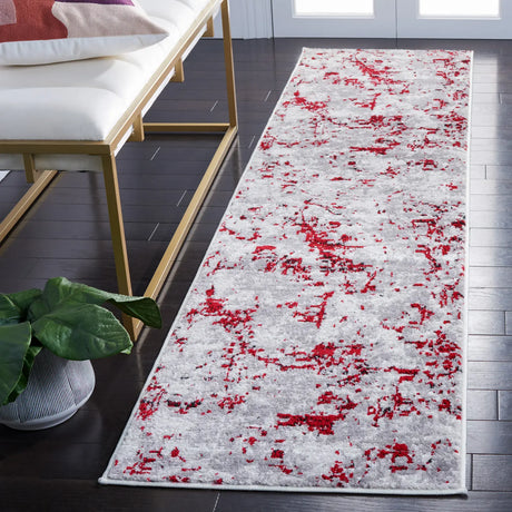 Safavieh Skyler 2'-0" x 8'-0" Rug in Grey / Red