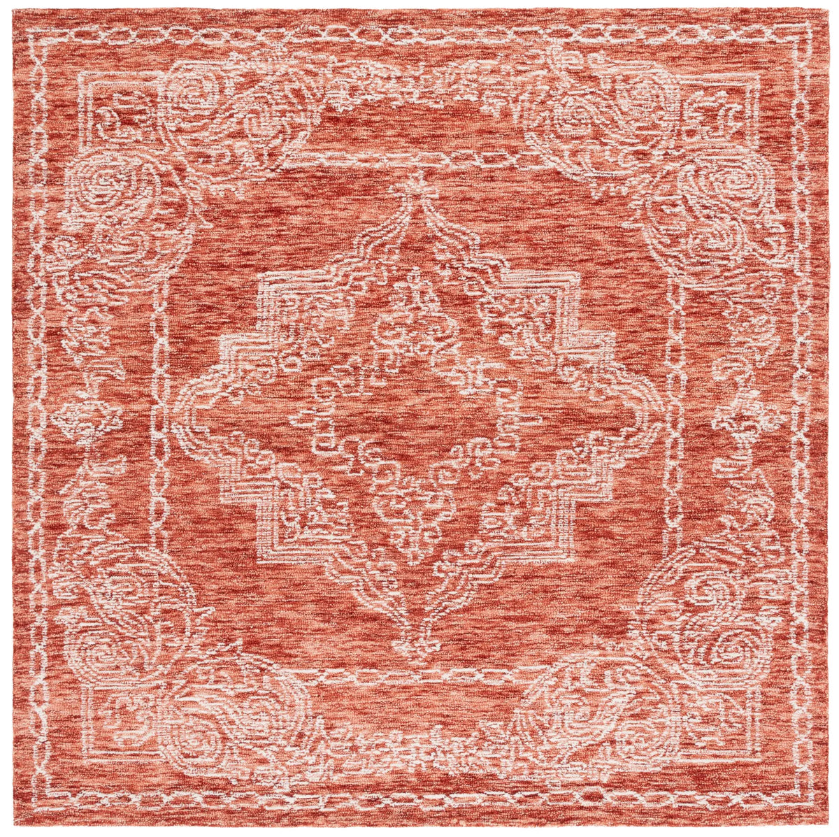 Safavieh Metro 6'-0" x 6'-0" Rug in Rust / Ivory