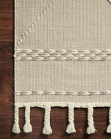 Loloi Sawyer Saw-03 Sand Rugs - corner on wood