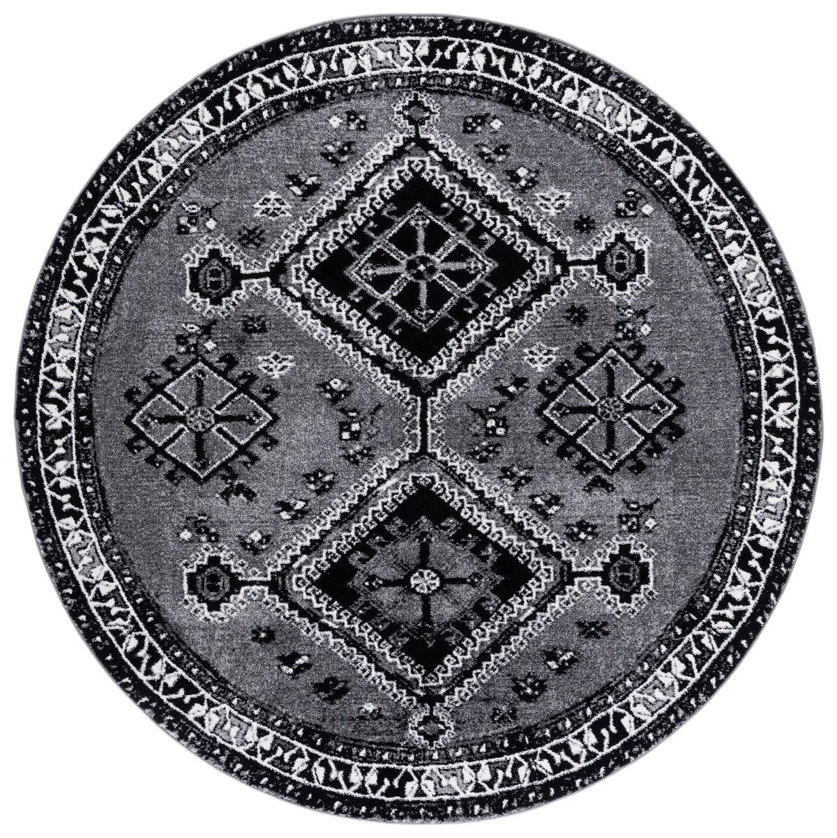 Safavieh Vintage Hamadan 6'-7" x 6'-7" Rug in Grey / Black