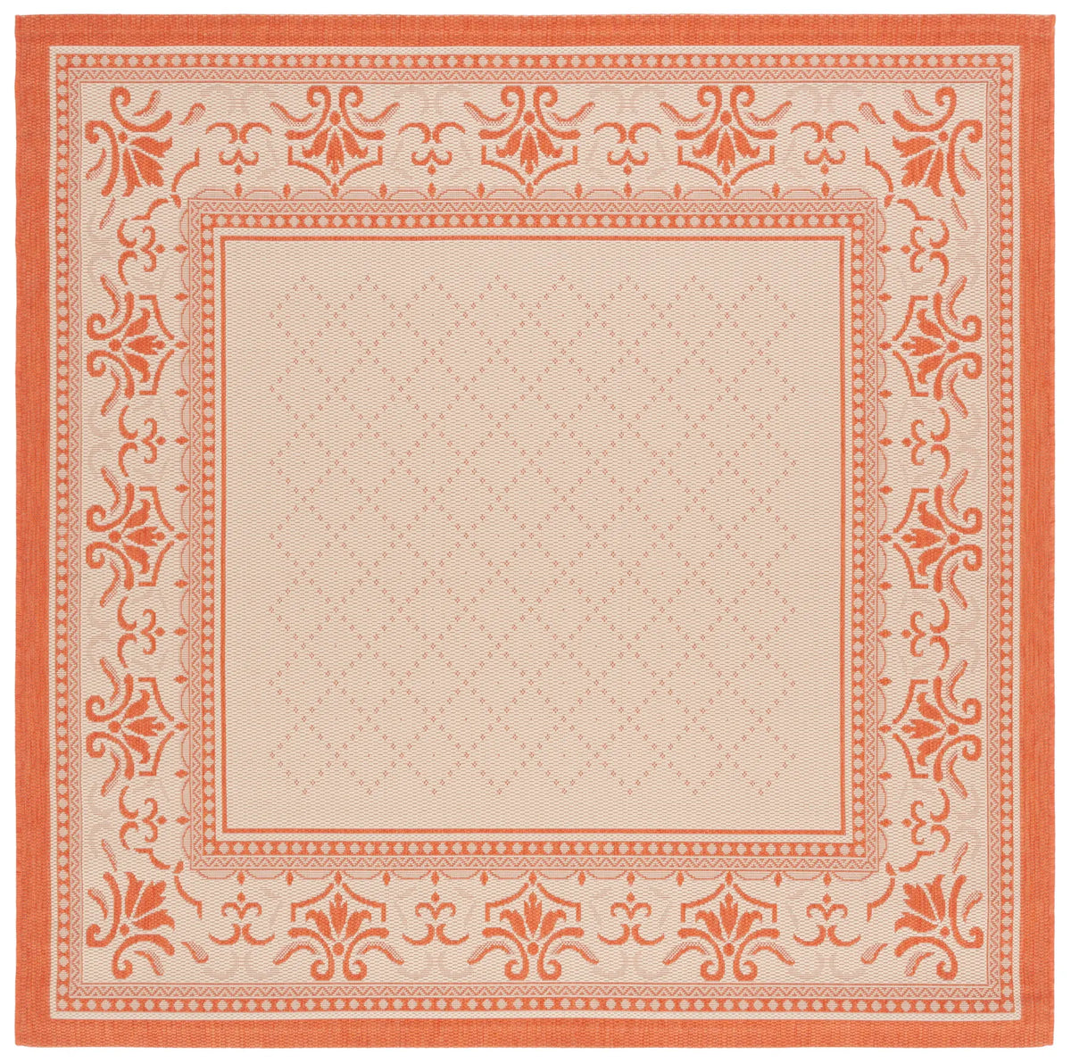 Safavieh Courtyard 6'-7" x 6'-7" Rug in Natural / Terra