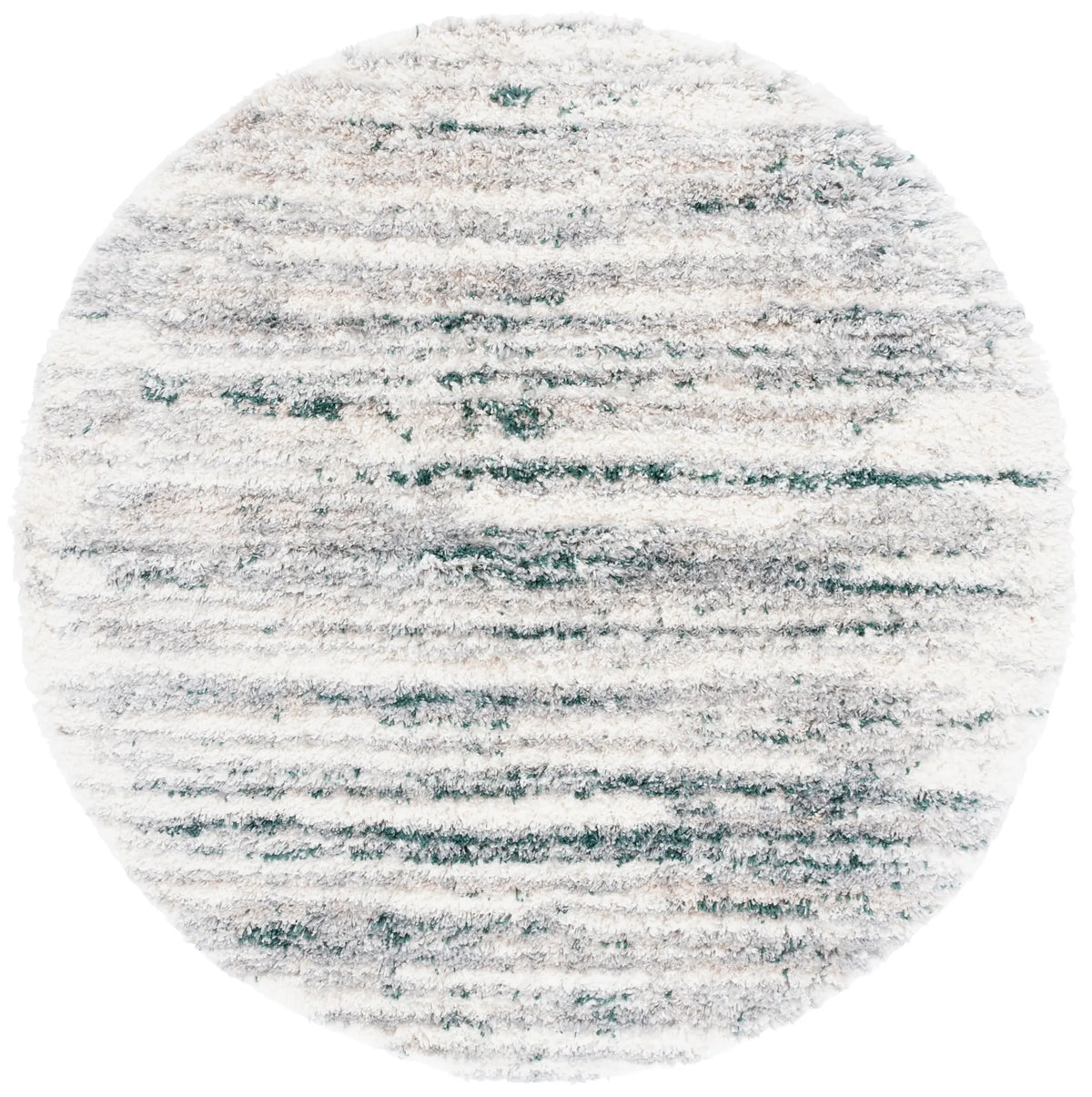 Safavieh Fontana Shag  800 6'-7" x 6'-7" Rug in Ivory / Green