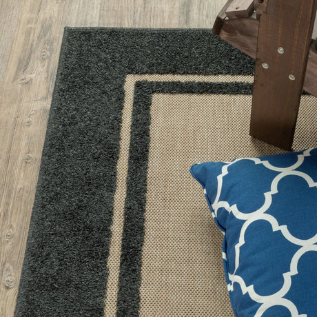 Oriental Weavers Sphinx Cayman 5594K Sand / Charcoal Rugs - corner detail