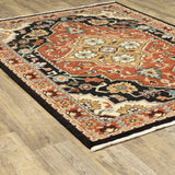 Oriental Weavers Sphinx Lilihan 4929A Black/ Red Rugs - angle detail