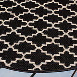 Safavieh Courtyard 5'-3" x 5'-3" Rug in Black / Beige