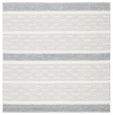 Safavieh Striped Kilim 7'-0" x 7'-0" Rug in Ivory / Grey