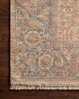 Loloi Priya Pry-07 Brick/Navy Rugs - corner on wood