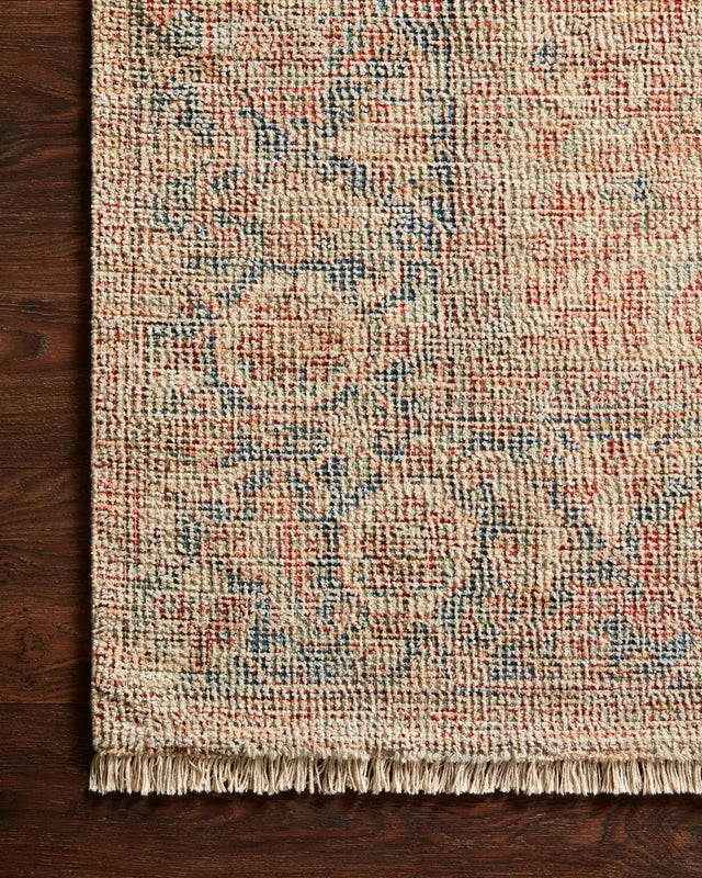 Loloi Priya Pry-07 Brick/Navy Rugs - corner on wood