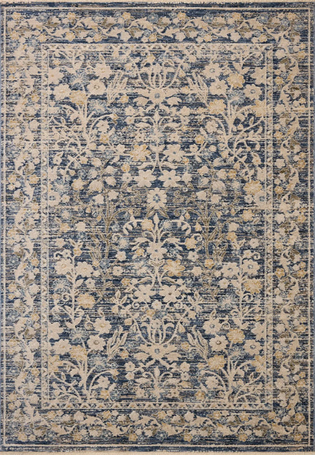 Loloi Clarisse CLS-05 Traditional Power Loomed Blue, Beige Rug - main flat