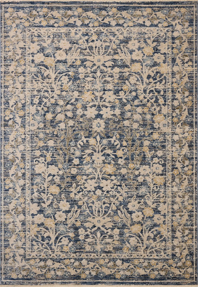 Loloi Clarisse CLS-05 Traditional Power Loomed Blue, Beige Rug - main flat