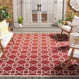 Safavieh Courtyard 6'-7" x 9'-6" Rug in Red / Beige