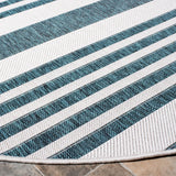 Safavieh Courtyard 6'-7" x 6'-7" Rug in Ivory / Teal